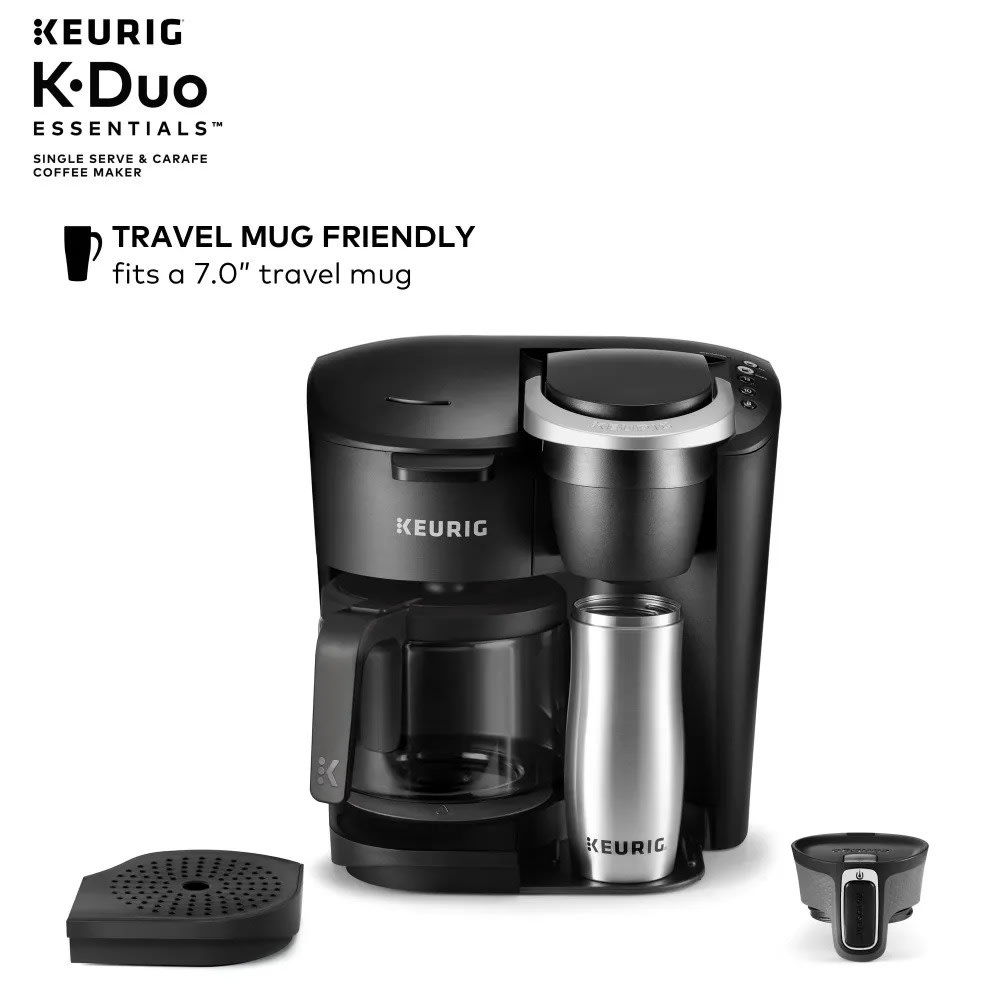 2023 Keurig K-Duo Essentials Single-Serve Coffee Maker, Black